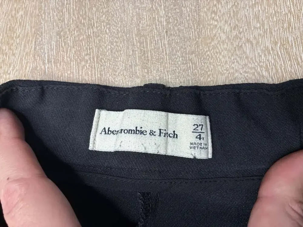 Abercrombie A&F Sloane Tailored Wide Leg Pant Black Size 27
